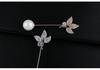 Unisex Crystal Leaf Brooch Pin: Gold-Plated Pure Copper with Micro-Set Zircon
