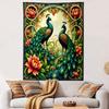 "Peacocks with Lotus Flowers Design" Patterned tapestry home decor, suitable for bedroom and living room, gift