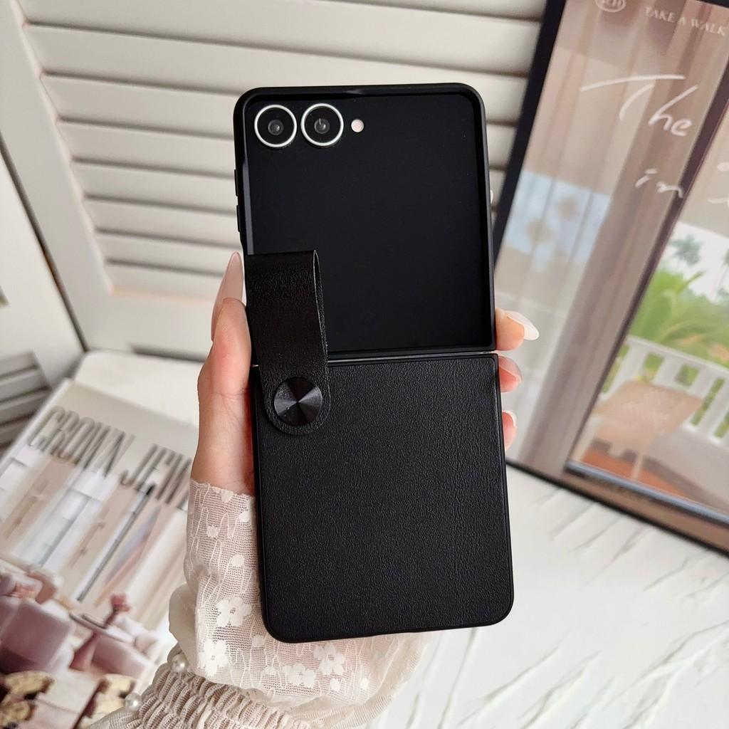 Etui na telefon w stylu torebki z paskiem na nadgarstek dla Samsung Galaxy Z Flip 8 7 FE 6 4 3 Flip8 Flip7 Flip6 Odporne na wstrząsy Twarda Osłona Ochronna