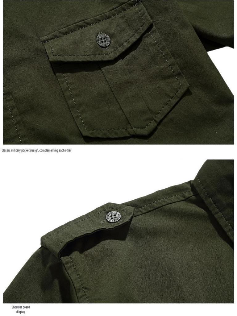 Men's Plus Size Cotton Long Sleeve Casual Shirt - Spring & Autumn