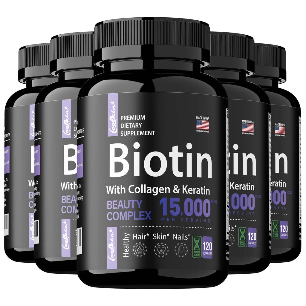 Coolkin Biotin Capsules Are Beneficial for Skin and Hair Health, Suitable for Both Men and Women, and Are Gentle and Easily Absorbed.