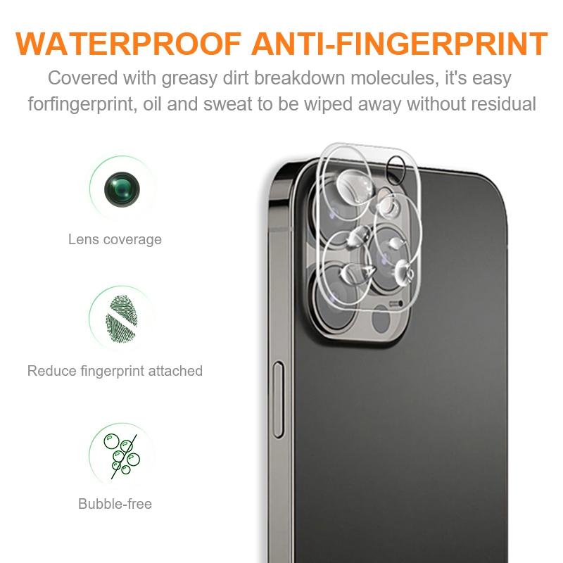 

AMORUS Camera Lens Protector for iPhone 14 Pro/14 Pro Max,HD Clear Anti-scratch Silk Printing Tempered Glass Lens Cover Film Type A
