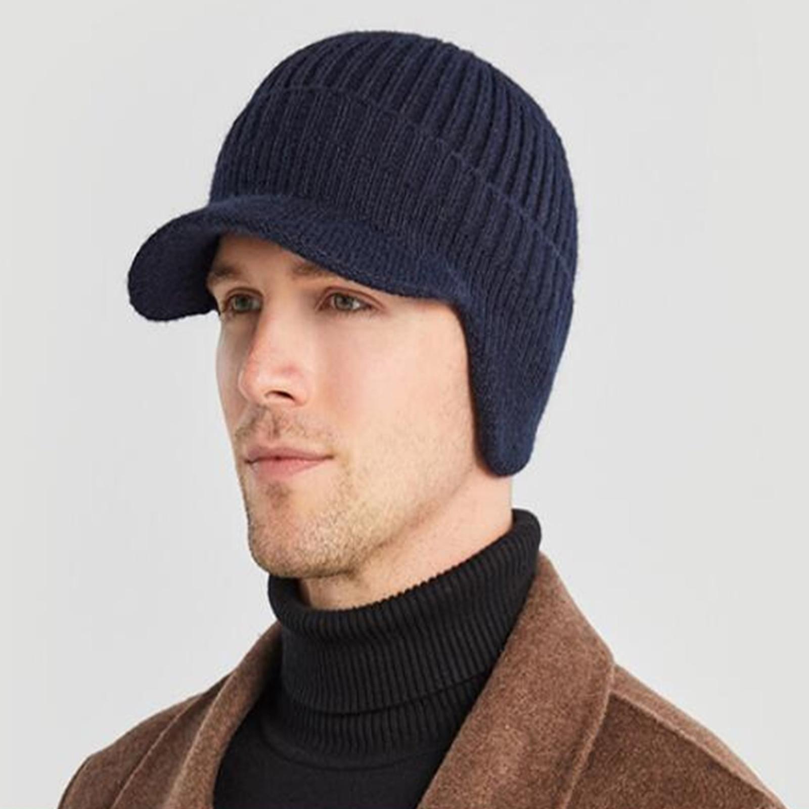 

Мужская и женская зимняя модная теплая массивная мешковатая эластичная шляпа с напуском и черепом тёмно-синий