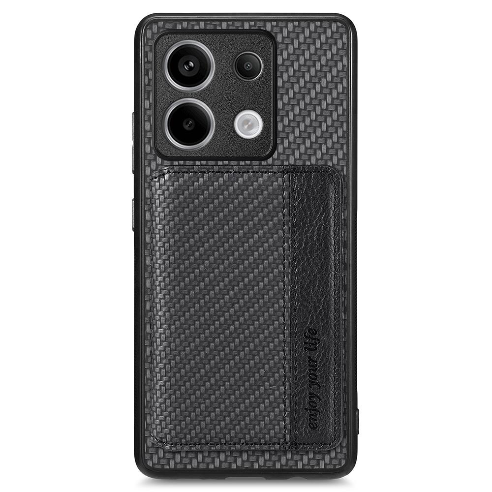 For Xiaomi Redmi Note 13 Pro 5G/Poco X6 5G Case Slim-Fit Kickstand Carbon Fiber Texture Protective Shell
