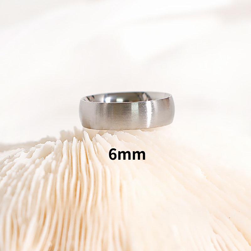 Brushed Titanium Steel Women's Ring with 18K Gold Accents - Modern Cold Style for Couples