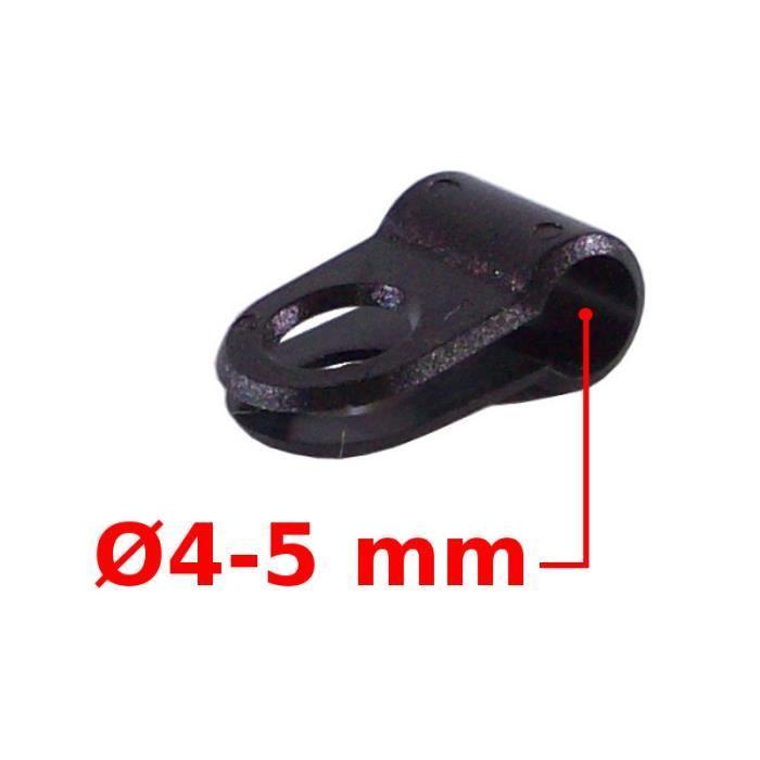 Supports de fixation - Universel - Lot de 5 - Pour gaine frein Ø5mm - Pour dérailleur Ø4mm - Plastique léger