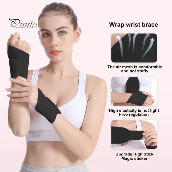 Sports Wristband Wrist Brace with Fastener Tape Adjustable Breathable Fabric Compression Support Wrist Wrap Fitness Joint Support Wrist Guard