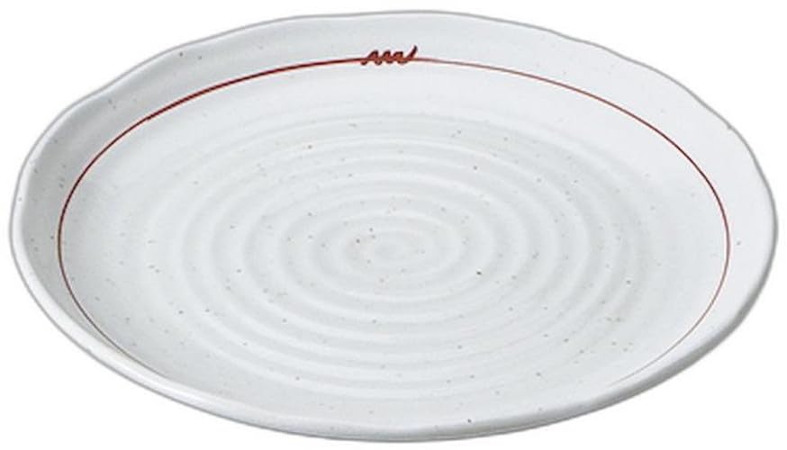 

Red Musubi Plate x x Large Serving Plate Setomonohonpo 8.0 [24.4 24.4 2.8cm]