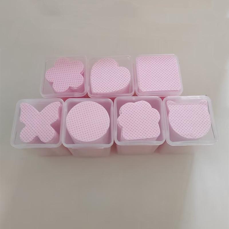 

200 pieces per box: eyelash glue wipes, nail extension cleaning pads, eyelash extension tools cat paw (naked bottle) 200 pieces рожевий