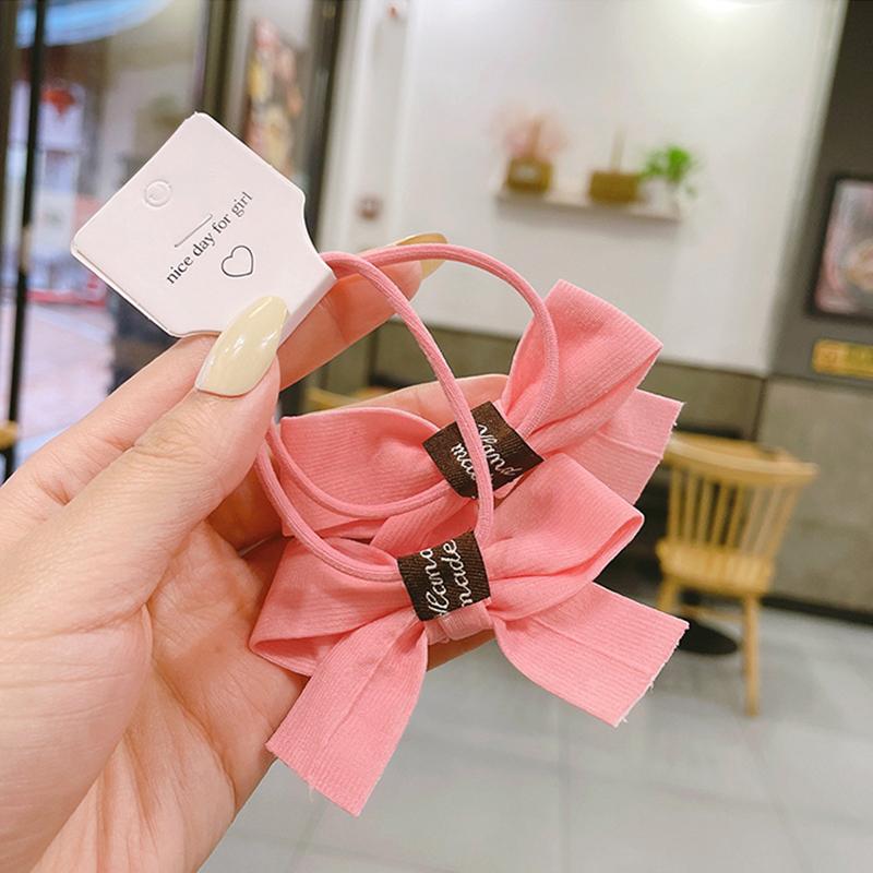 WELROG Haargummis Für Frauen – 4 Stück In Rosa/Rot/Lila/Grün – Mit Schleife & Blumenmuster