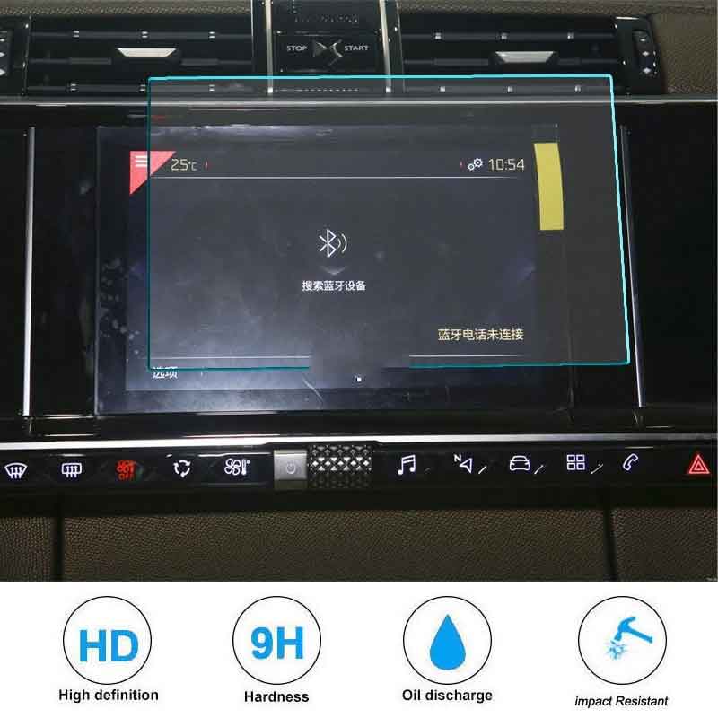 

For Citroen DS7 2018- Car GPS Navigation Screen Tempered Glass Protective Film Auto Interior Anti-scratch Film DPS 8 inch