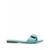 Salvatore Ferragamo Ferragamo Embossed Bow Detail Sandals Blue