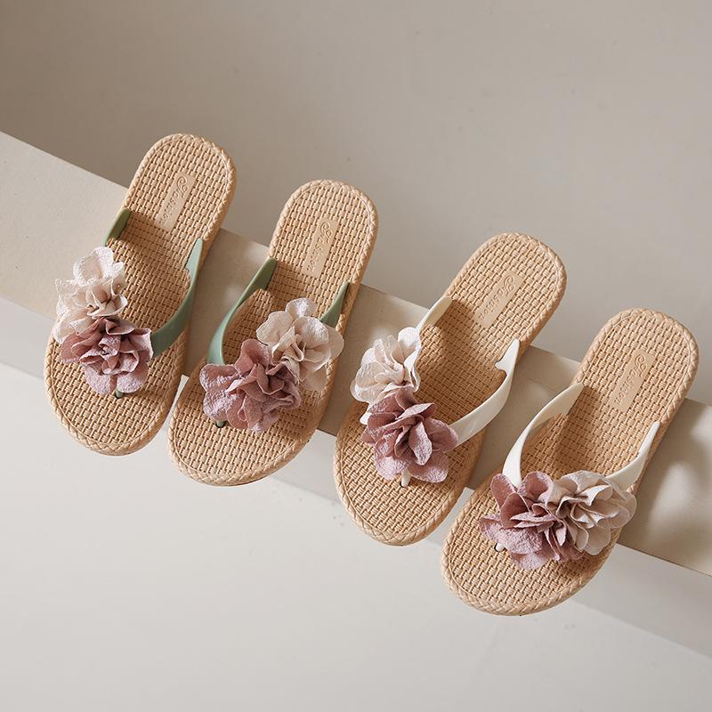 Fairy Style Women's Flower Flip-Flops - Summer Sandals for Skirts, Casual Wear & Beach Outings