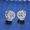 One Carat Sunflower Moissanite Earrings - Super Shiny Women's Hoops & Cuffs