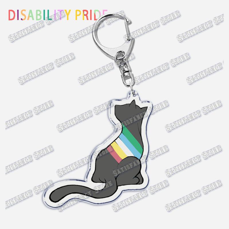 Disability Pride Key Chain Keychains Ring for Accessories Bag Pendant Keyring Jewelry Autism Festival Support