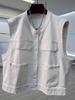 2025 Spring Korean Style Sleeveless Denim Vest – Casual, Versatile, Round Neck Petite Women's Top