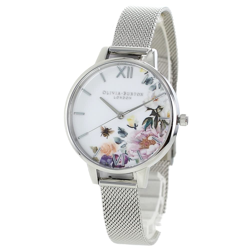 

OLIVIA BURTON Коллекция Enchanted Garden Часы Серебристые с Цветком Медоносной Пчелы OB16EG136 Женские [Б/У]