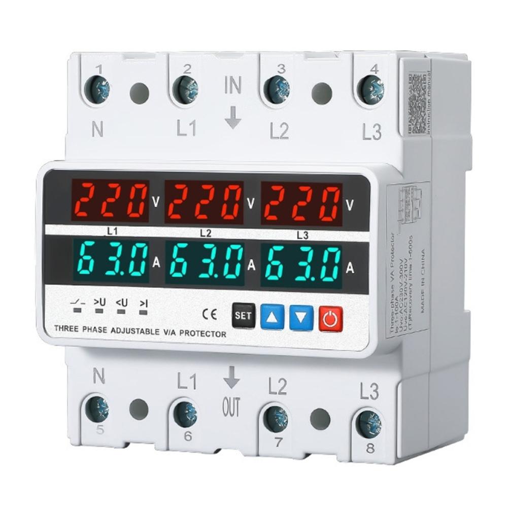 Digital Display Current Limiting Voltage Protector with Automatic Disconnection for Home Electrical System Safety