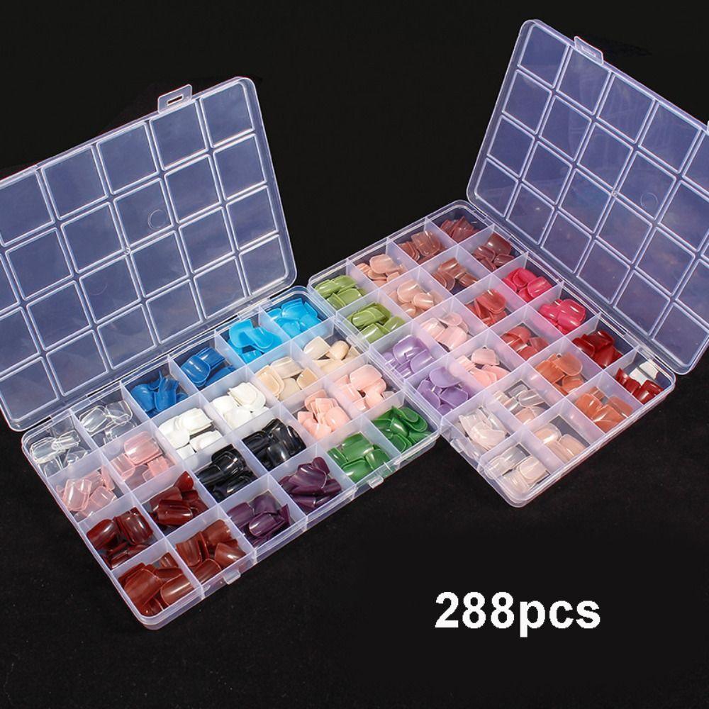 288pcs French Fake Nails Short Nail Tips Detachable False Nails for DIY