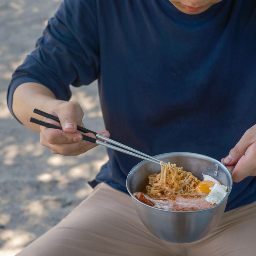 Kamakura NaFro Screw Camping Chopsticks with Case Tsubame Sanjo Made in Japan Chopsticks Compact My Chopsticks Camping Chopsticks Chopstick Holder Set