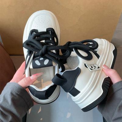 Platform witte schoenen dames zwart-wit panda board schoenen zomer nieuw veelzijdig casual sport papa schoenen