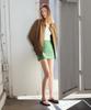 Lady Volume Mini Leather Skirt_Green