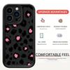 Pink Leopard Print iPhone 14/15/16/17 Pro Max Protective Black Case