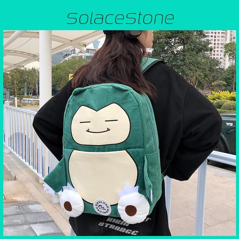 Pokmon Cute Snorlax Plush Backpack Couple Backpack For Students And Daily Use