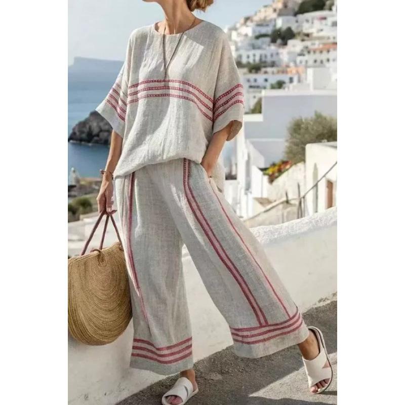 1116 European and American women's leisure vacation style suit Bohemian style suit fashion 1D digital printing