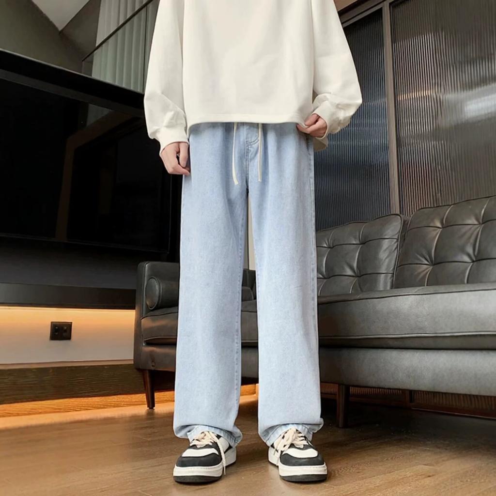 American High Street New Spring and Summer Loose Straight Jeans Men's Casual Long Pants