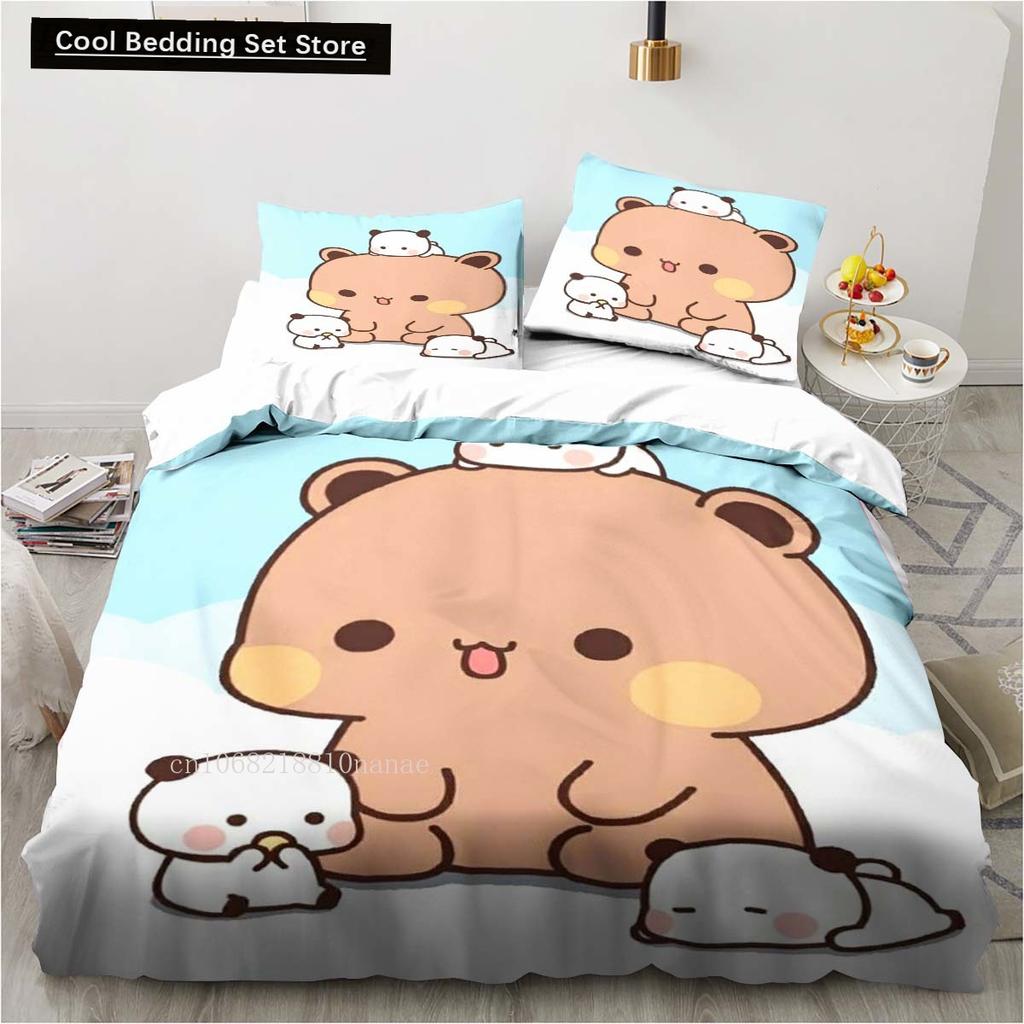 Cute Bubu and Dudu Cartoon Print All Season Twin Bedding Set 2/3 Piece Comforter Set Bed Duvet Cover Double King Comforter Cover