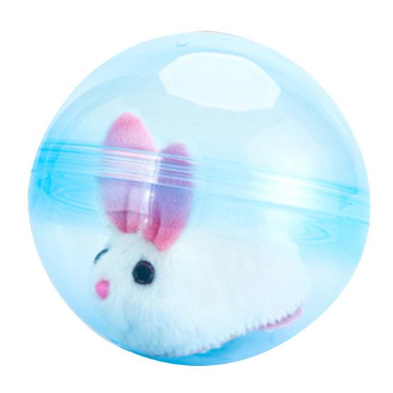 Electric Automatic Rolling Hamster Ball, Rolling Ball Toy with Plush Rabbit Inside, Simulation Animal Interactive Ball Toy, Gift for Toddlers