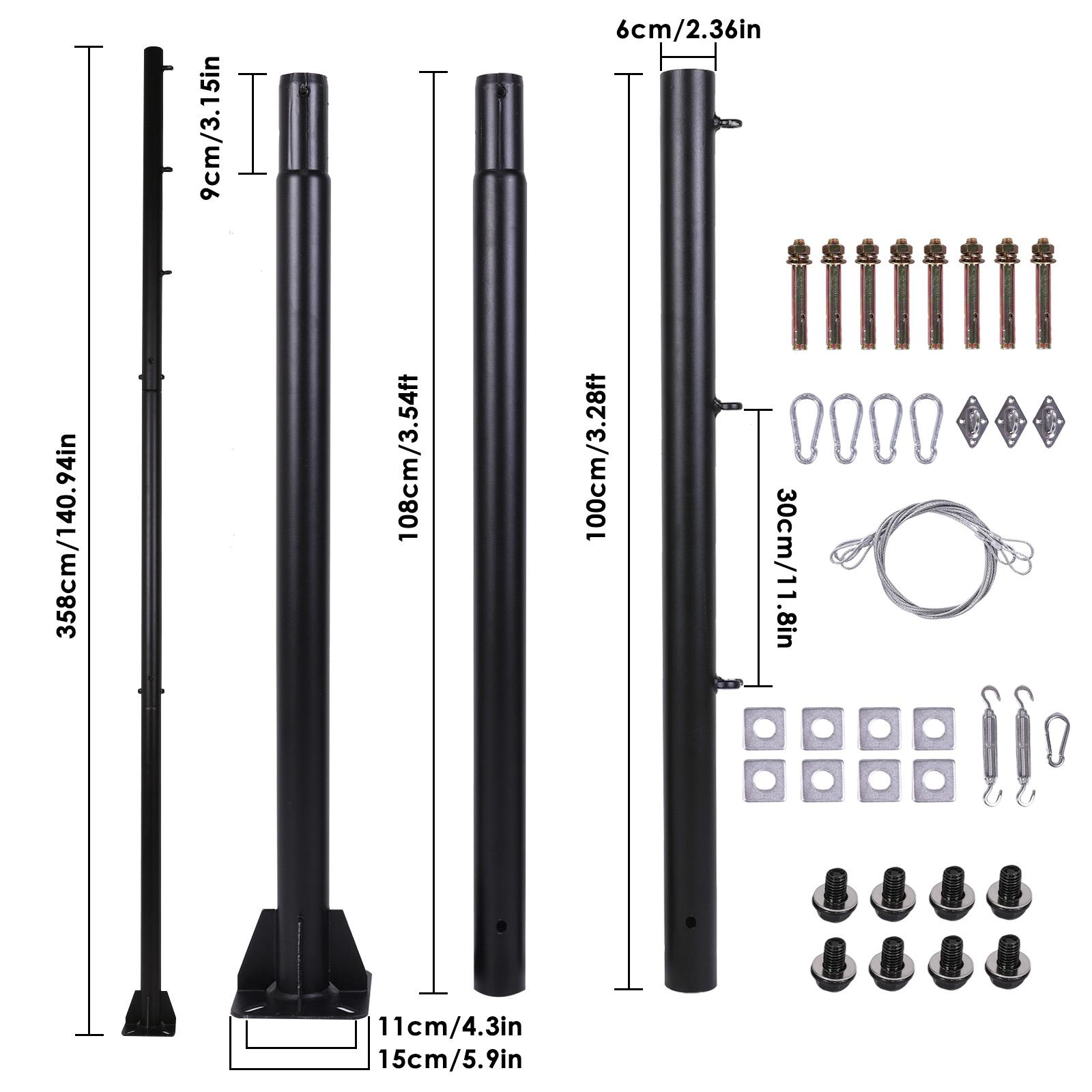 

2 Pack Shade Sail Poles Outdoor Sun Shade Poles Metal Outdoor Support Post Kit for Sunshade Sail Canopy Awning Patio Garden