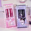3Pcs/Box Kawaii Kuromi Melody Pressing Gel Pens Set Cute Cartoon 0.5Mm Black Ink Neutral Pens Student Stationery Office Supplies