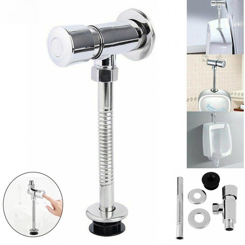 Urinal Toilet Flush Valve Push Button Manual Delay Automatic Shutoff Water Saving for Residential Bathroom Upgrades