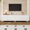 Modern white TV cabinet, TV stand, low TV stand. Unique design. 175 x 38 x 37 cm (L x W x H)