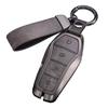 Car Key Case Cover with Zinc Alloy and Leather for BYD Song Qin Han EV and For Tang DM Provides Longevity and Protection