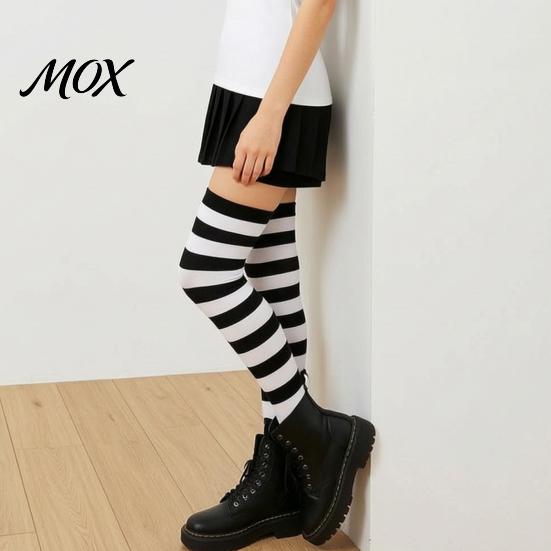 Comic-Ausstellung Outfit Accessoires Gestreifte Oberschenkelhohe Socken für Damen Mädchen, Über dem Knie Strümpfe, Mode Festlich Winter Strumpfwaren Weich Dehnbar