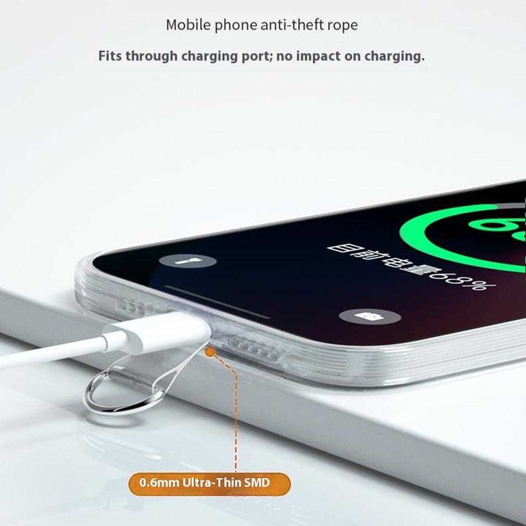 10Pcs 55 x 35mm Clear TPU Phone Tether Tab for Phone Case Ultra Thin Cellphone Lanyard Patch with Round Hole