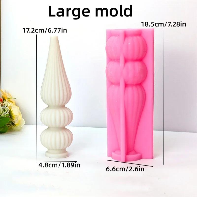 DIY abstrakte vasenförmige Kerze Silikonform nordischer Stil geometrisches Streifenmuster zylindrische römische Säule Kerzenformen Weihnachtsgeschenk