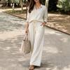 JPNTKY Women's Fashion Casual Long Sleeve POLO Neck Pants Suits