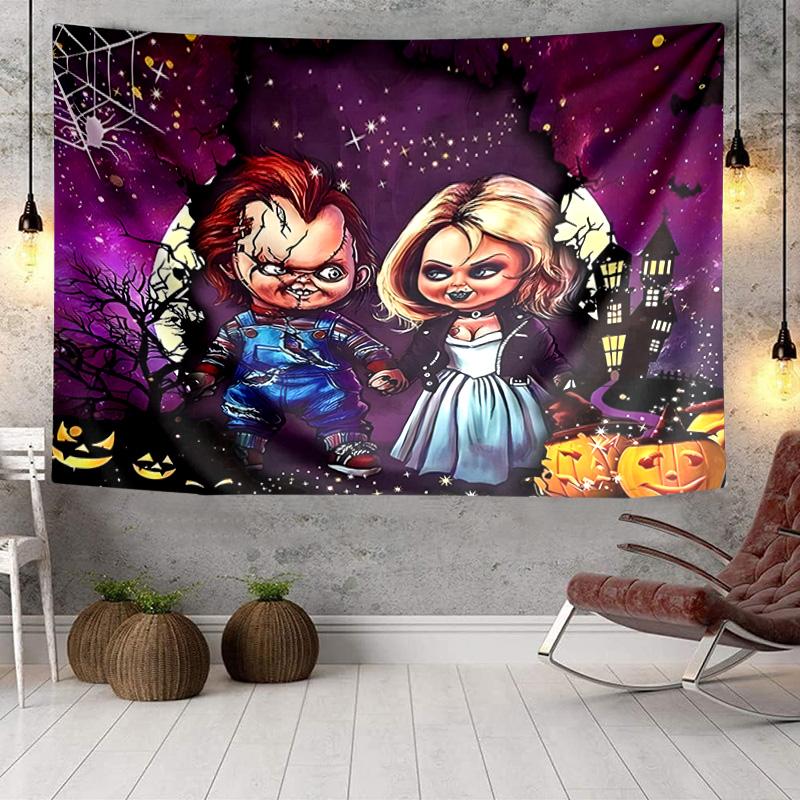 Chucky's Creepy Knife Play Tapestry, Unique Design Tapestry, Wall Decor for Bedroom,Livingroom, Playroom,Heartwarming Fan Holiday Gifts