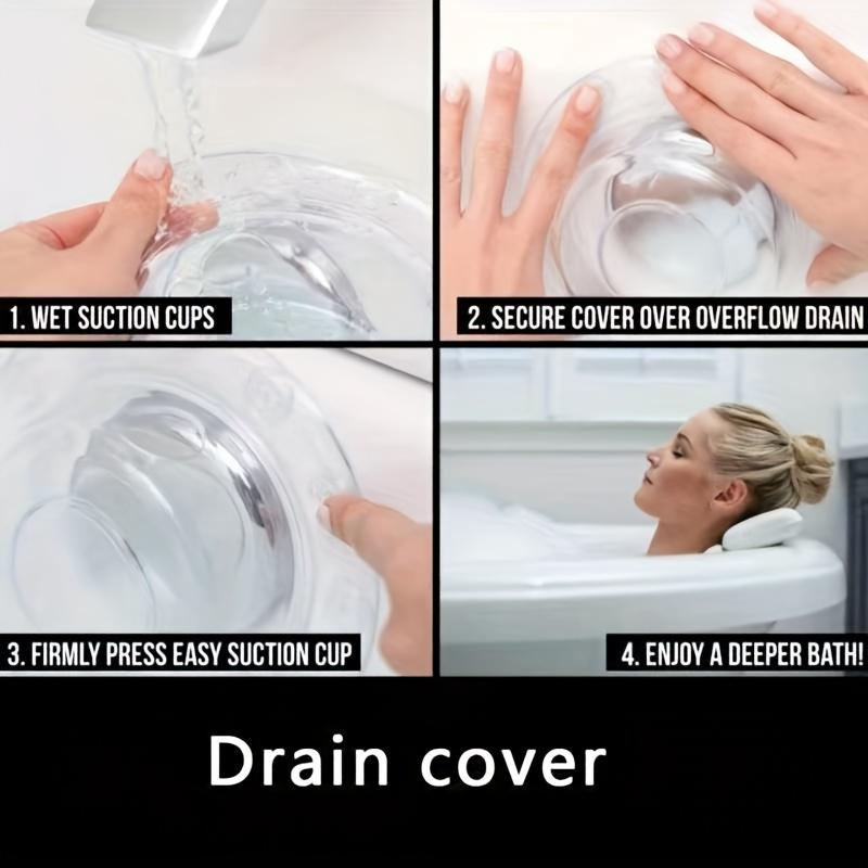 1 pezzo Copri Scarico di Troppopieno per Vasca da Bagno a Prova di Perdite, Ventose, Installazione Facile, Previene Danni da Acqua, Migliora l'Esperienza del Bagno