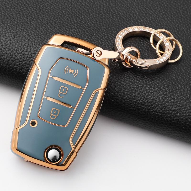 Soft Tpu Car Key Case Cover Shell For Ssangyong Kyron 2 Sanka Actyon Korando Tivoli 3 Buttons Smart Keyless Keychain Accessories
