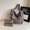 New Trendy Autumn and Winter Korean Solid Color Hairy Large Capacity Tote Bag