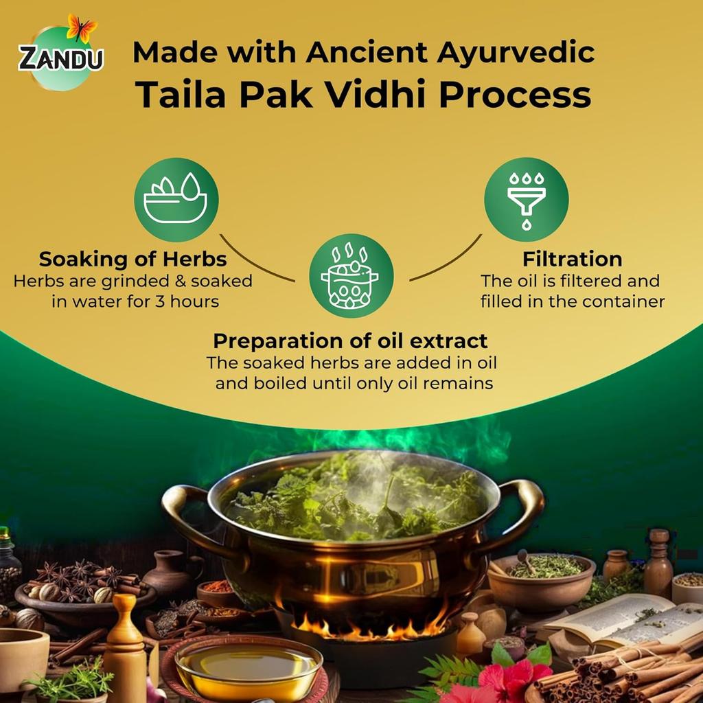 Zandu Neelibhringar Ayurvedic Hair Oil 100 Ml Traditional Taila Pak Vidhi Scalp Nourishing Hair Care Oil For Stronger Fuller Looking Hair