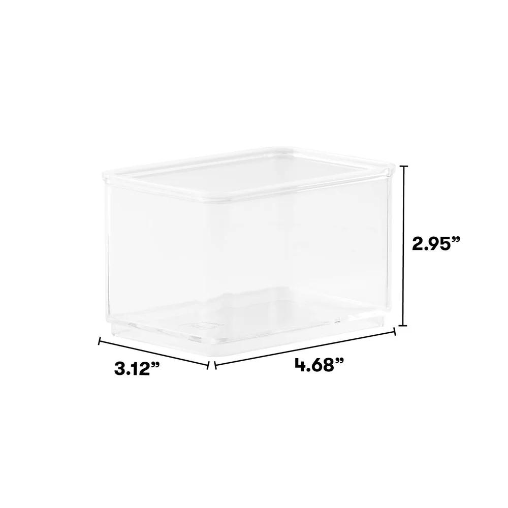 6 Pack Small Clear Storage Bins Stackable Organizers Cabinets Office Pantry Bathroom Home Organization