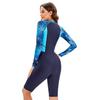 European and American Color Block Long Sleeve Surf Suit - Women's Sun Protection Swimming and Diving Wear