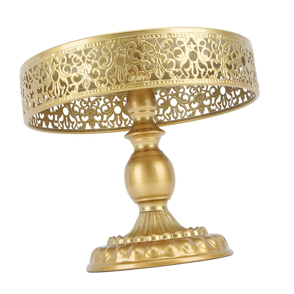 Dessert Stand Golden Cake Holder Lace Design Easy Assembly Round Treat Display for Party M