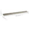 VidaXL Étagères murales 4 pcs Gris béton 80x9x3 cm